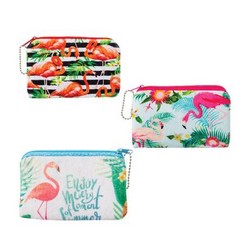 Purse Coin Flamingo Rect Asstd