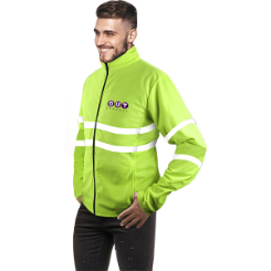 Mens High Visibility ZipUp Jacket Reflective Strip