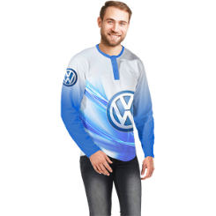 Mens Henley Long Sleeve T-Shirt with Sublimation