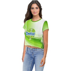 Ladies Crew Neck Crop Top with Sublimation