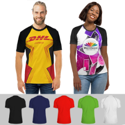 Unisex Raglan Short Sleeve T-shirt with Sublimation