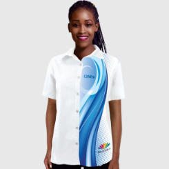 Ladies Short Sleeve Shirt with Sublimated Front Panel