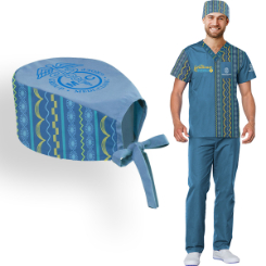 Mens V-Neck Scrub Top with Sublimation
