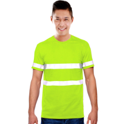 Mens Jesny Crew Neck Safety T-Shirt with Reflective Strips