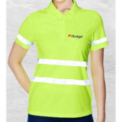 Ladies Litch Safety Golf Shirt with Reflective Strips