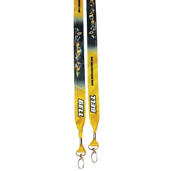 Dye Sublimation open lanyard with double clip