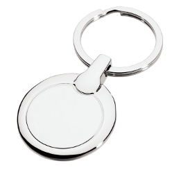 Shiny Nickel round keychain