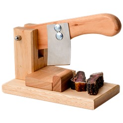 Small wooden biltong cutter