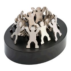 Magnetic paperweight with man shaped clips