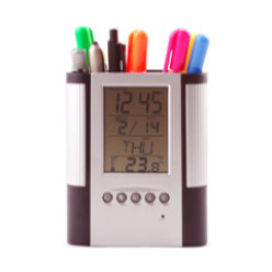 Clock Stationery Holder