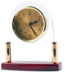 Wood & perspex desk clock