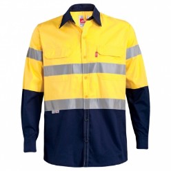 Two Tone Long Sleeve Reflective Work Shirt