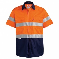 Two Tone Short Sleeve Reflective Work Shirt