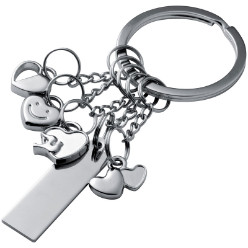 4 Smiling Heart Charm Key Ring