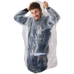 Transparent disposable poncho