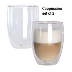 Double walled glass cappuccino cups