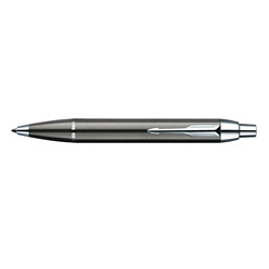 Parker IM Gun Metal Chrome Trim BALLPEN Med Nib-Blk Ink