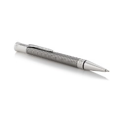 Parker Duofold Ballpoint Pen-Prestige Ruthenium Chiselled CT