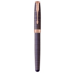 Parker Sonnet Fountain Pen-Chiselled Silver Purple PGT