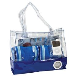 PVC clear beach bag with speaker