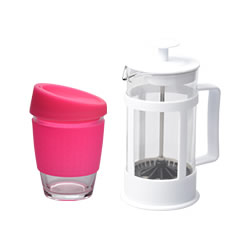 Kooshty single koffee set with white plunger