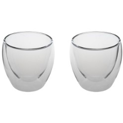 DOUBLE-WALL 80ML GLASS ESPRESSO CUP SET