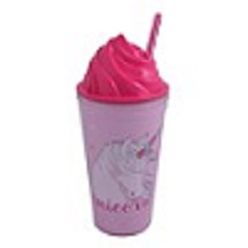 Gelato drinking cup with straw made from PVC, 500ml