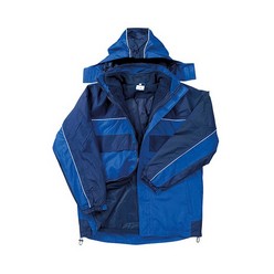 Lightweight outer jacket, micro polar fleece inner, contrast panels and topstitching detail, detachable hood, , 100% polyester, lined with 190T and polyester wadding