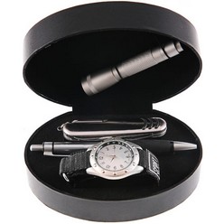 Includes: Watch, 5 - Function Knife, Pen and Torch