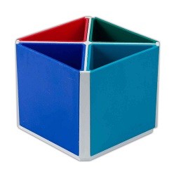 A Geometric stationary holder that is available in various colours that can be customised with Digital printing with your logo and other methods.