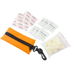 Includes 5 plasters, 6 alcohol wipes and gloves