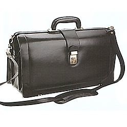 Genuine Leather Bag with Three divisions, Key lock Buckle and Inside zipper compartment with Shoulder straps