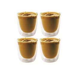 Glass double wall espresso cup in gift box (80ml) set of 4