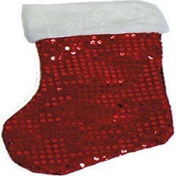 Christmas Stocking decorated in glitter design.