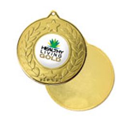Gold round metal medallion