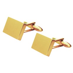 Gold shinny rectangular cufflinks in gift box