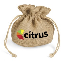 Green Bay Drawstring Jute Pouch