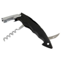 Includes bottle opener, can opener, corkscrew and foil cutter