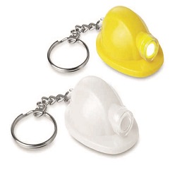 Hardhat shaped torch keyring