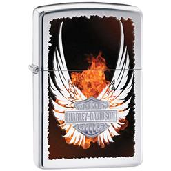 Harley Davidson wings on a zippo lighter