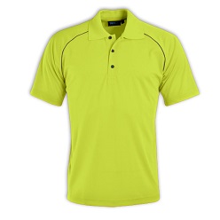 High Visibility Golfer, Polyester interlock, Raglan trim on front and back made from highly reflective tape for night visibility, High quality polyester interlock with moisture management properties, Dries quickly through evaporation, Contrasting buttons to match raglan trim.