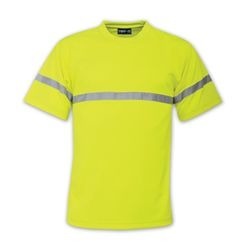 Poly eyelet. Features: High reflective tape for night visibility, High quality poly eyelet fabric for maximum breathability and coolness, Creates a cool, dry zone next to the skin, Dries quickly through evaporation, High visibility, Matching caps, Wash & Wear, MM-Tech.