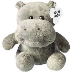 Hippo soft toy, features: cotton polyester, pvc, pp, includes tag for printing purposes