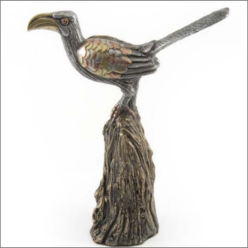 Recycled aluminium hornbill statue