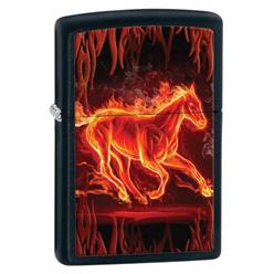 Zippo lighter with flaming horse picture