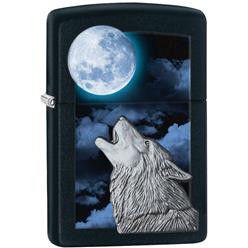 Howling wolf imprint on a zippo lighter