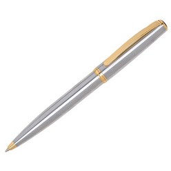 Stainless steel ballpoint pen in presentation box