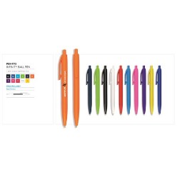 A nice looking affordable pen to showcase your logo at any promotional event. Available in 11 vibrant colours with stunning silver trim accents, with black German ink.