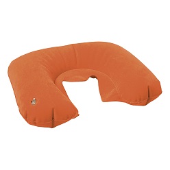 Cotton PVC inflatable travel pillow in pouch