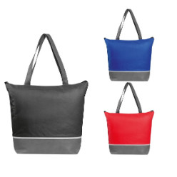 Non-woven insulated cooler bag with two carry straps and a zip-closure